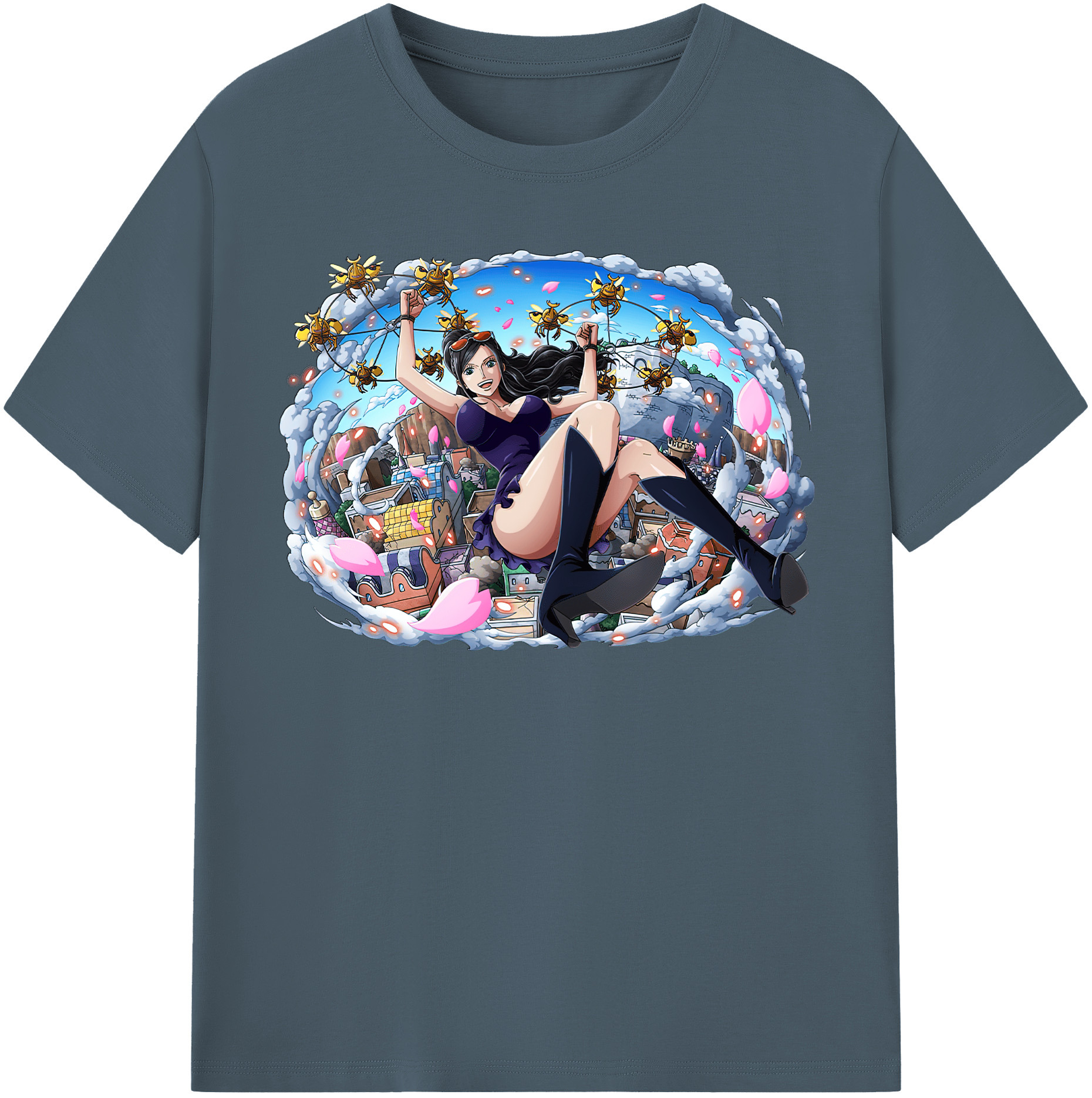 ワンピース ニコ・ロビン ONE PIECE Nico Robin 綿100％半袖Tシャツ（フロントプリント）